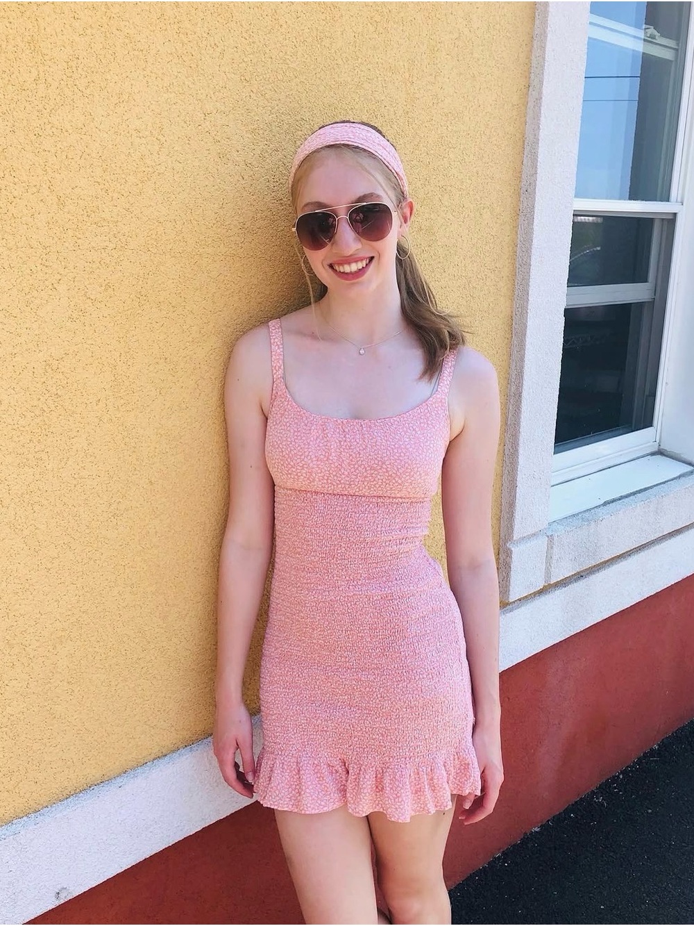 Abercrombie & Fitch Coral Orange Printed Dress